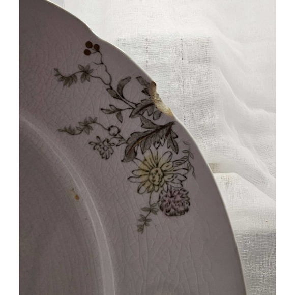 VTG Porcelaine De Terre John Edwards England Mum 10" Plate SET of 3 (1 CHIPPED) - Picture 2 of 4